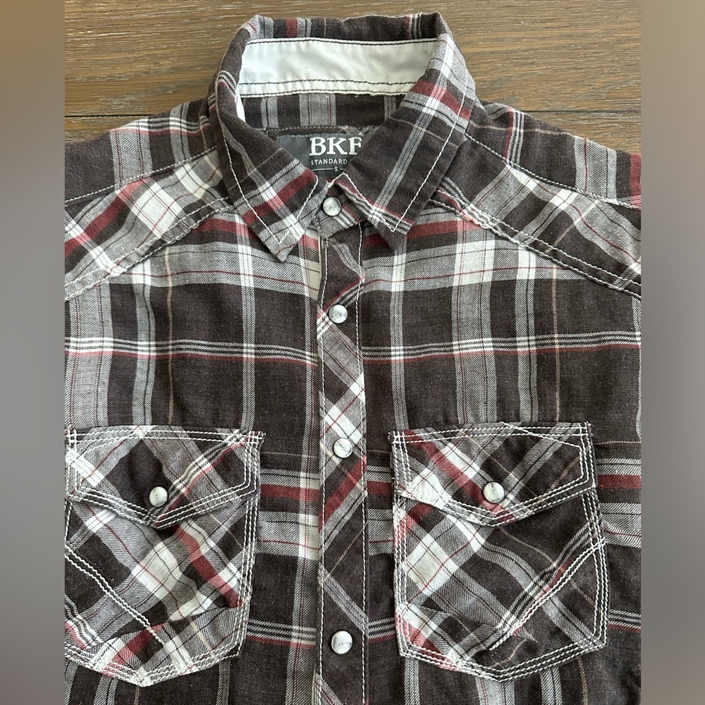 BKE Pearl Snap Long Sleeve Shirt Size‎ S